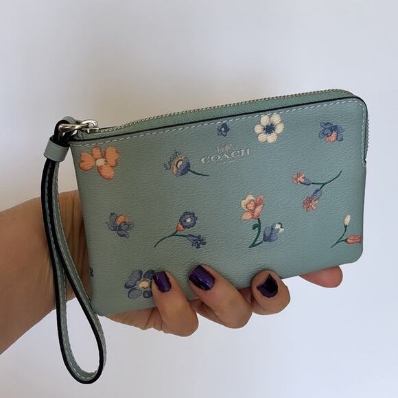 Coach Handbags - NWT Coach Corner Zip Wristlet With Mystical Floral Print